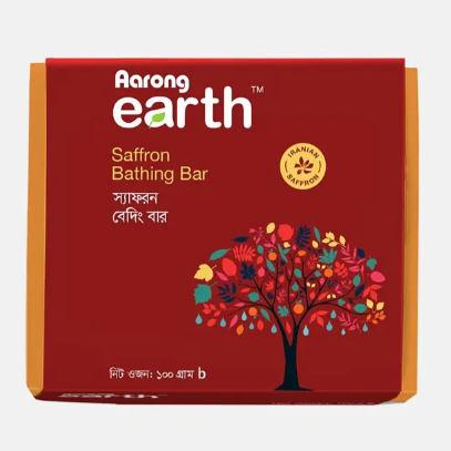 Aarong Earth Saffron Bathing Bar-Red - 100 GM